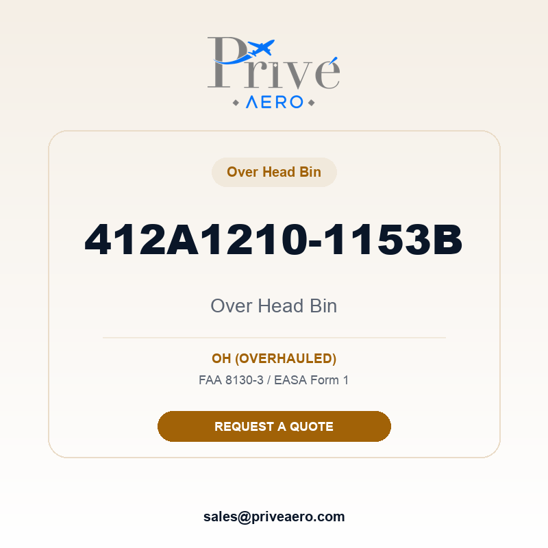 P/N 412A1210-1153B Over Head Bin 412A1210-1153B Over Head Bin – Privé Aero
