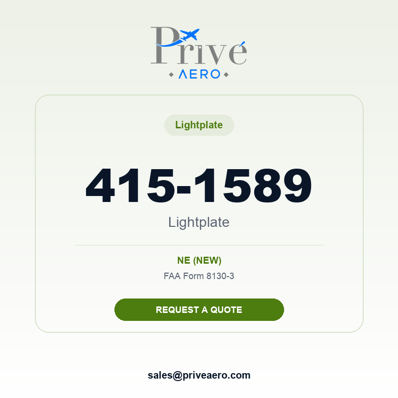 P/N 415-1589 Lightplate 415-1589 Lightplate – Privé Aero
