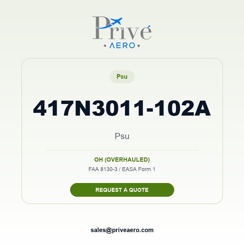 P/N 417N3011-102A Psu 417N3011-102A Psu – Privé Aero