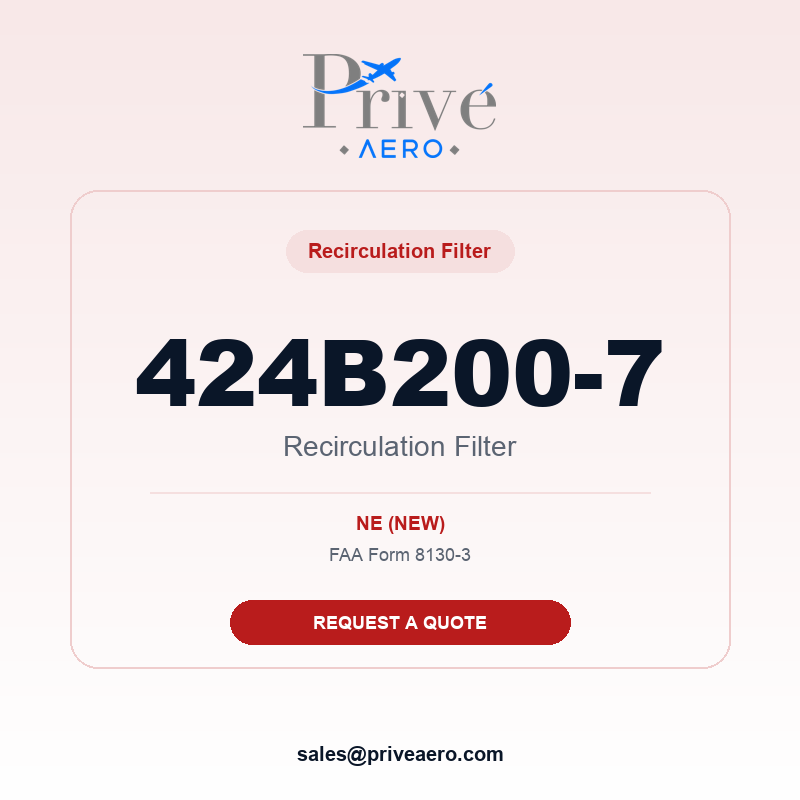 P/N 424B200-7 Recirculation Filter 424B200-7 Recirculation Filter – Privé Aero