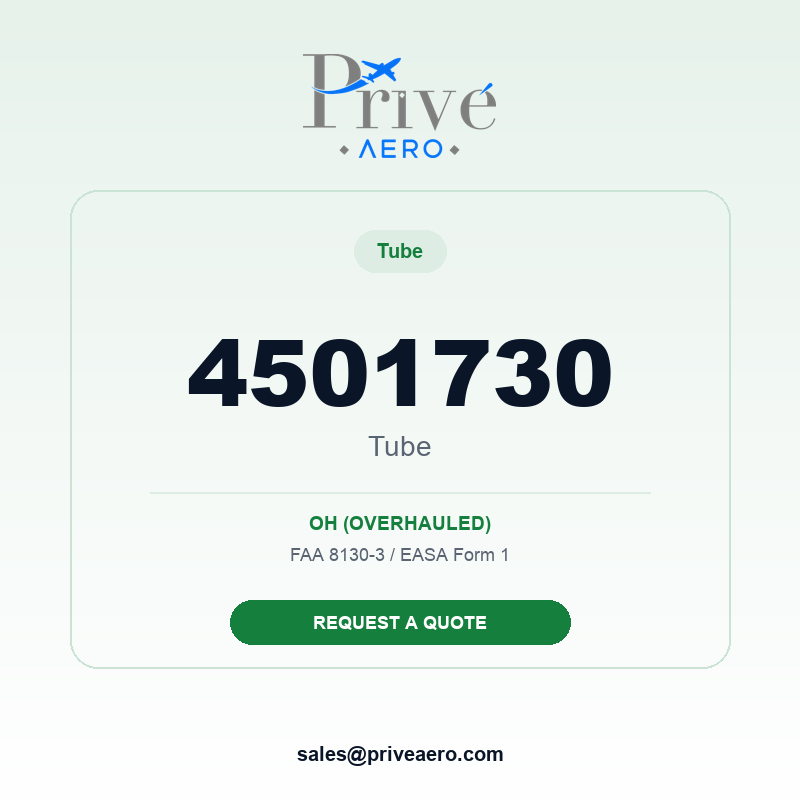 P/N 4501730 Tube 4501730 Tube – Privé Aero