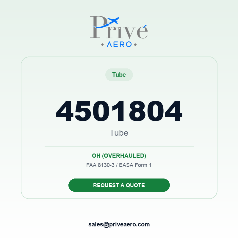 P/N 4501804 Tube 4501804 Tube – Privé Aero