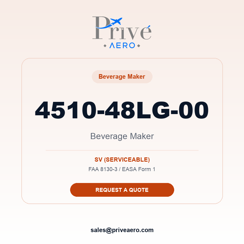 P/N 4510-48LG-00 Beverage Maker 4510-48LG-00 Beverage Maker – Privé Aero