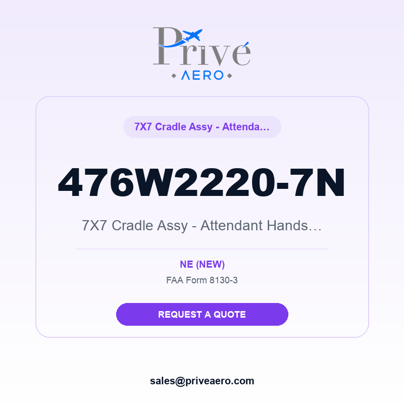 P/N 476W2220-7N 7X7 Cradle Assy - Attendant Handset 476W2220-7N 7X7 Cradle Assy - Attendant Handset – Privé Aero