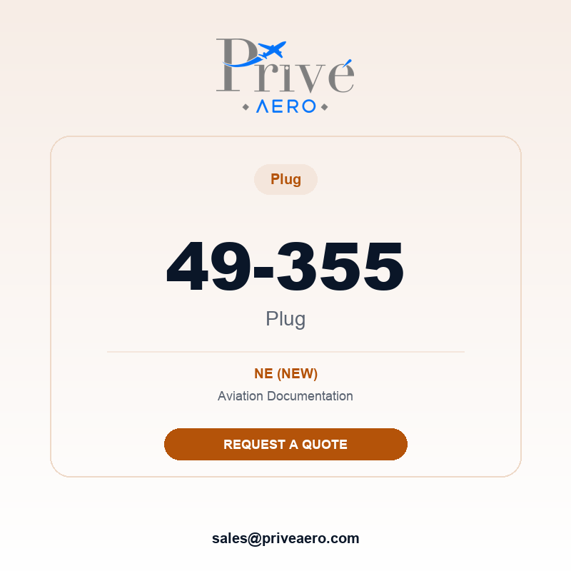 P/N 49-355 Plug 49-355 Plug – Privé Aero