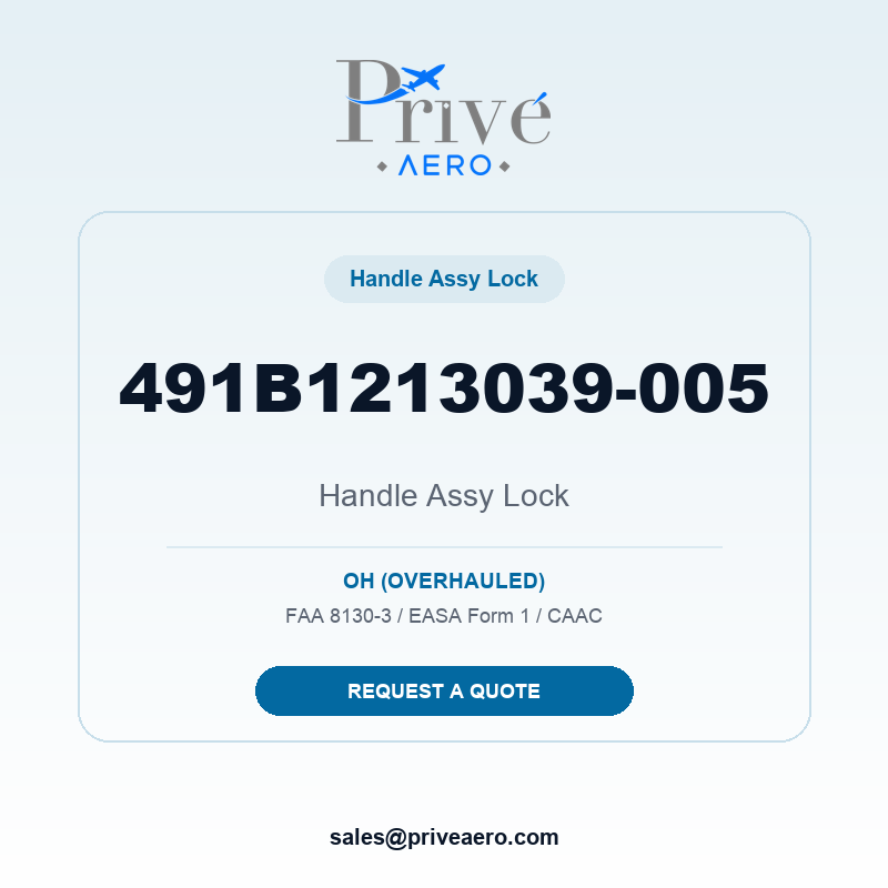 P/N 491B1213039-005 HANDLE ASSY LOCK 491B1213039-005 HANDLE ASSY LOCK – Privé Aero