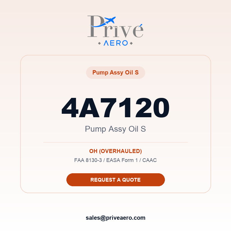 P/N 4A7120 PUMP ASSY OIL S 4A7120 PUMP ASSY OIL S – Privé Aero