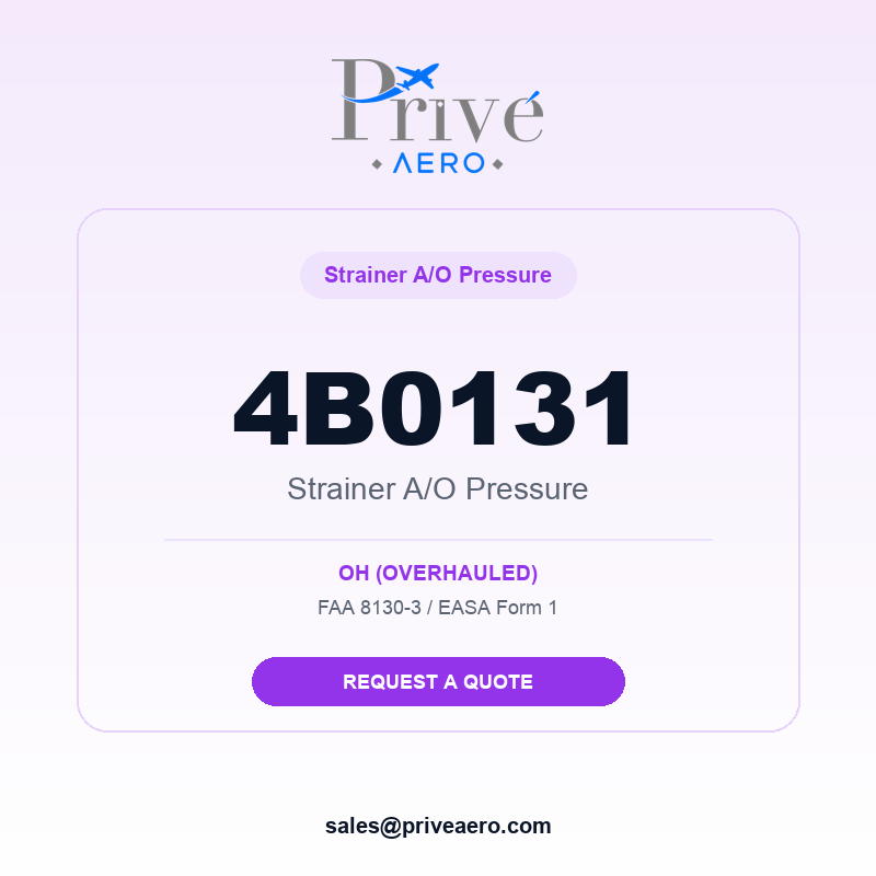 P/N 4B0131 Strainer A/O Pressure 4B0131 Strainer A/O Pressure – Privé Aero