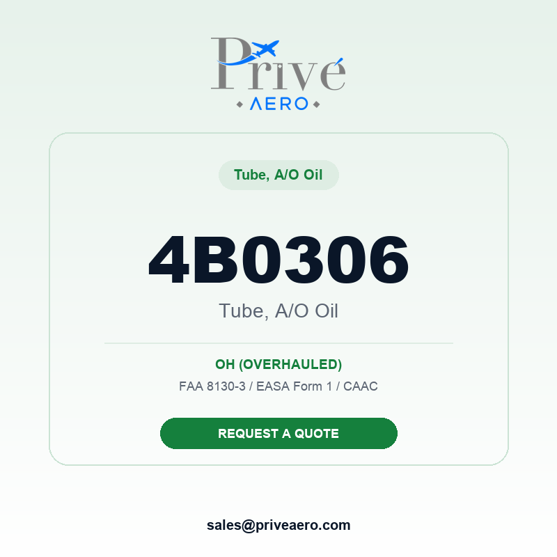 P/N 4B0306 TUBE, A/O OIL 4B0306 TUBE, A/O OIL – Privé Aero