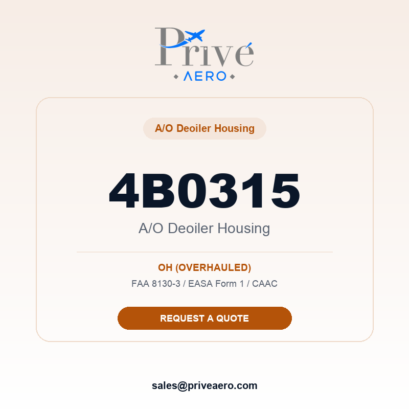 P/N 4B0315 A/O DEOILER HOUSING 4B0315 A/O DEOILER HOUSING – Privé Aero