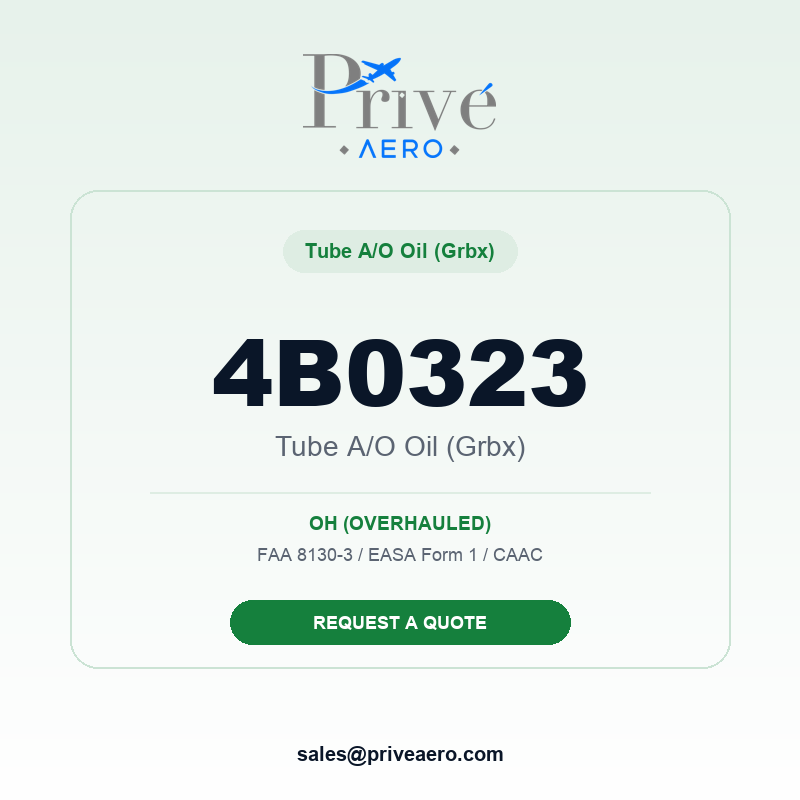P/N 4B0323 TUBE A/O OIL (GRBX) 4B0323 TUBE A/O OIL (GRBX) – Privé Aero
