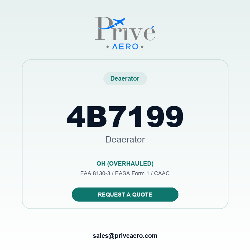 P/N 4B7199 DEAERATOR 4B7199 DEAERATOR – Privé Aero