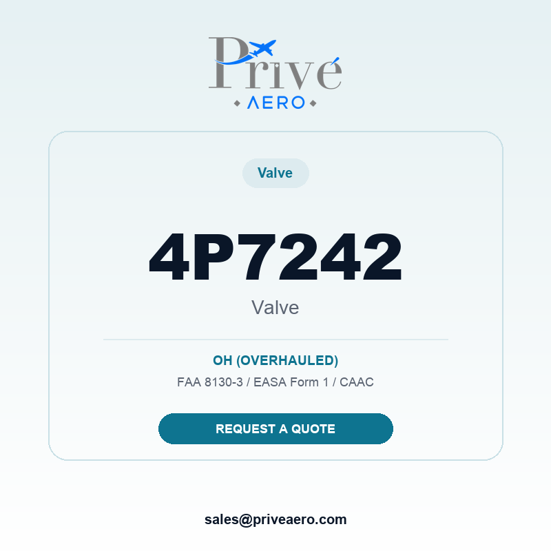 P/N 4P7242 VALVE 4P7242 VALVE – Privé Aero
