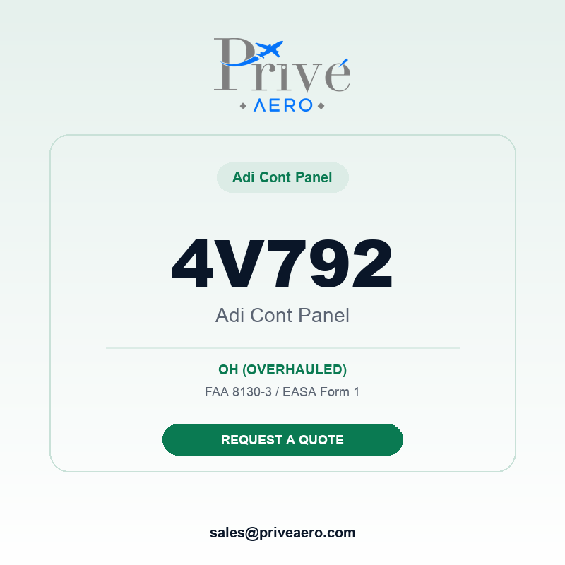 P/N 4V792 Adi Cont Panel 4V792 Adi Cont Panel – Privé Aero