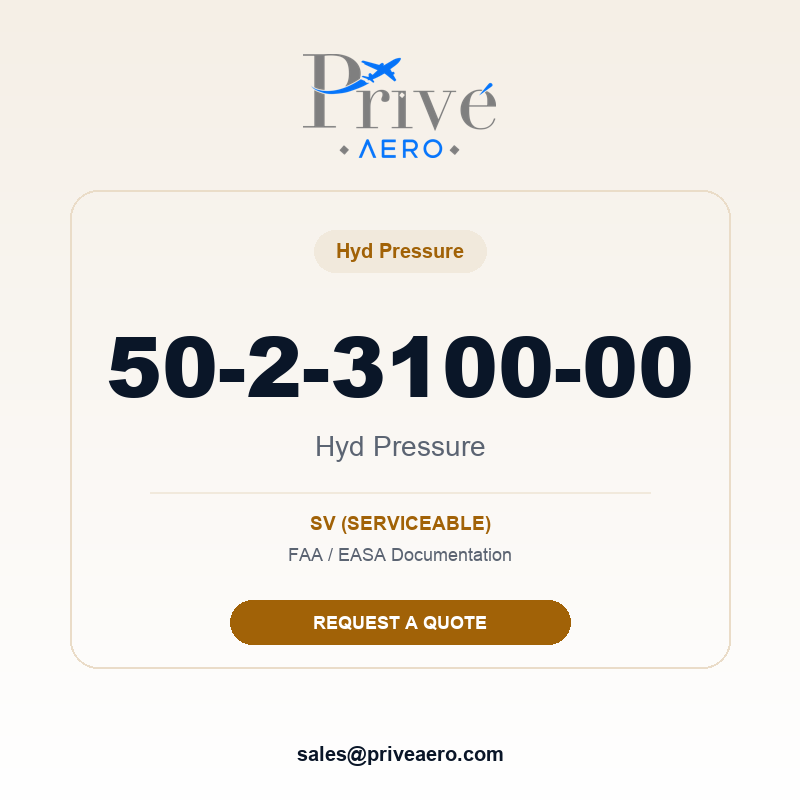P/N 50-2-3100-00 Hyd Pressure 50-2-3100-00 Hyd Pressure – Privé Aero