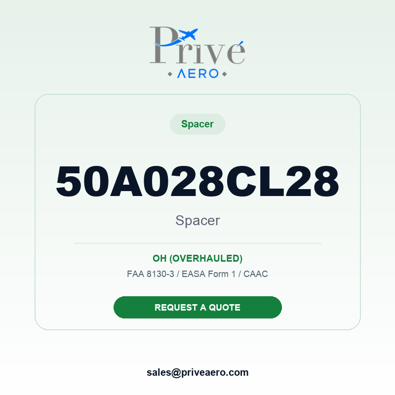 P/N 50A028CL28 SPACER 50A028CL28 SPACER – Privé Aero