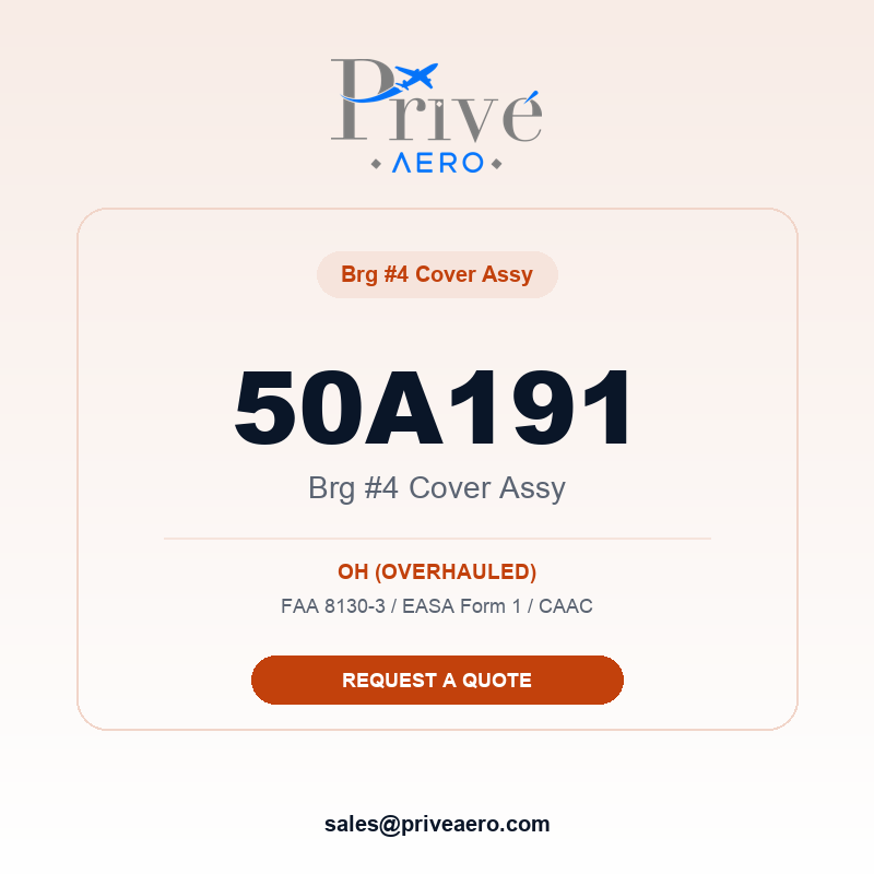 P/N 50A191 BRG #4 COVER ASSY 50A191 BRG #4 COVER ASSY – Privé Aero