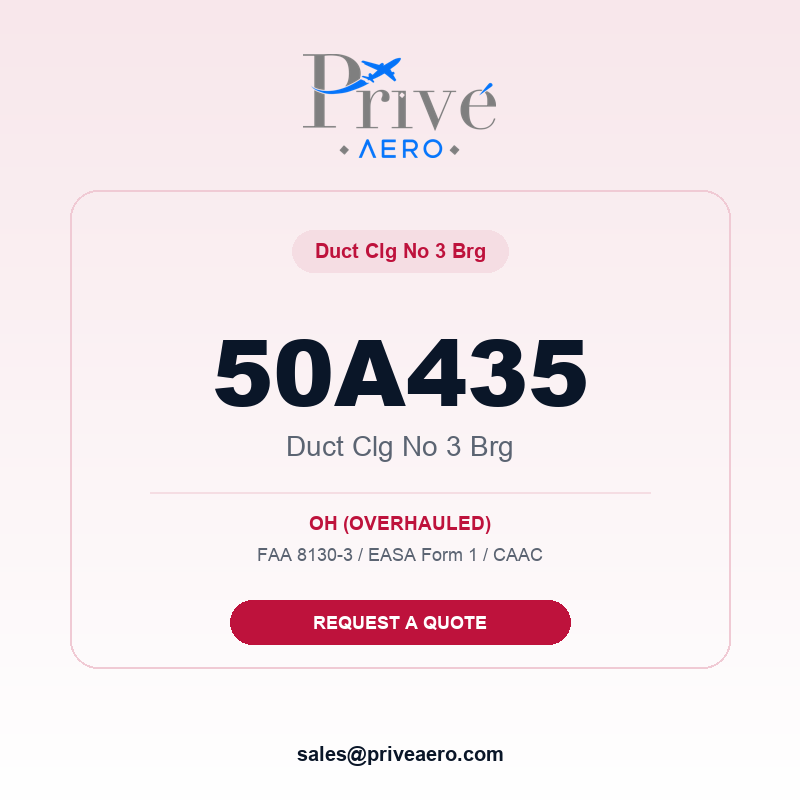 P/N 50A435 DUCT CLG NO 3 BRG 50A435 DUCT CLG NO 3 BRG – Privé Aero