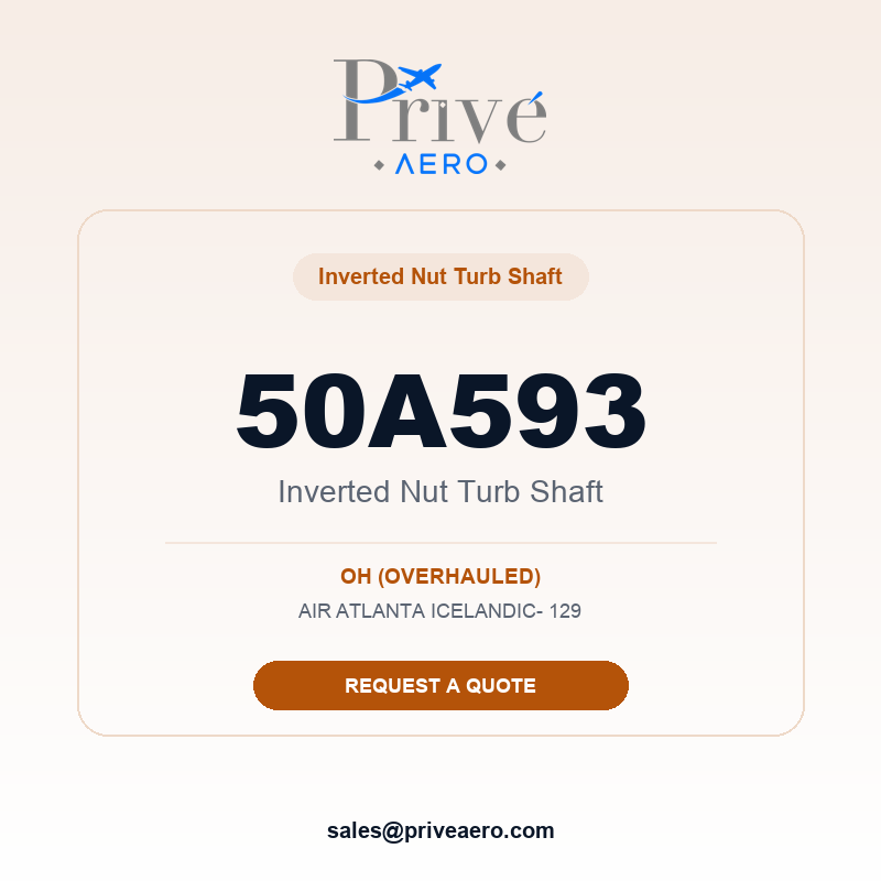 P/N 50A593 INVERTED NUT TURB SHAFT 50A593 INVERTED NUT TURB SHAFT – Privé Aero