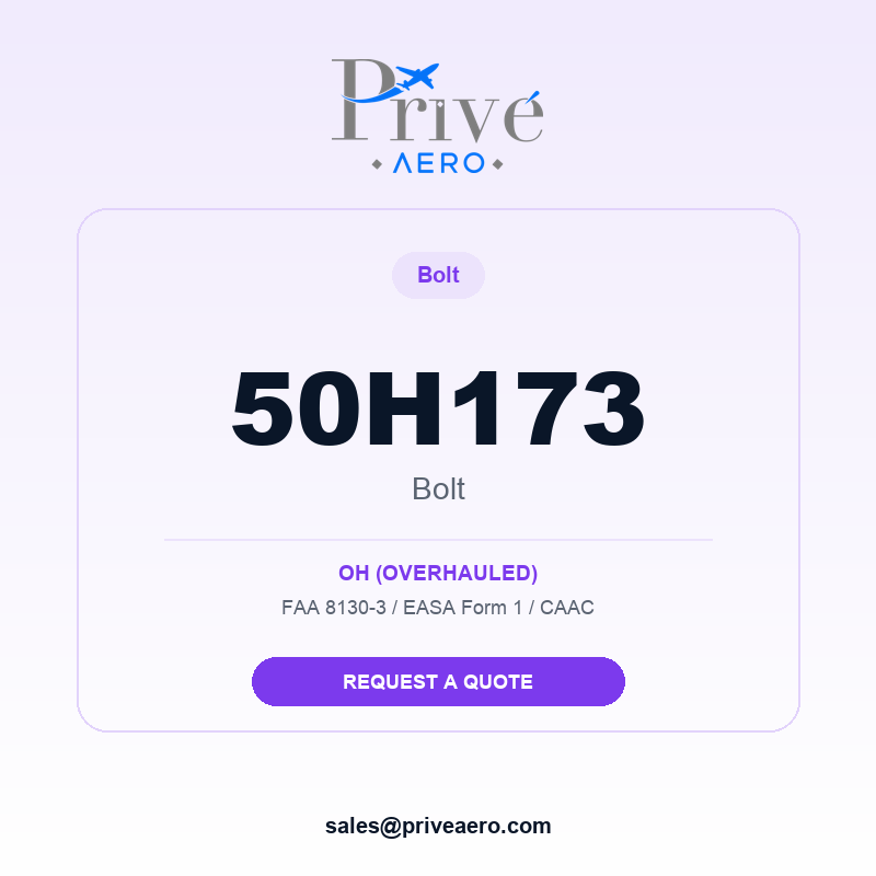 P/N 50H173 BOLT 50H173 BOLT – Privé Aero