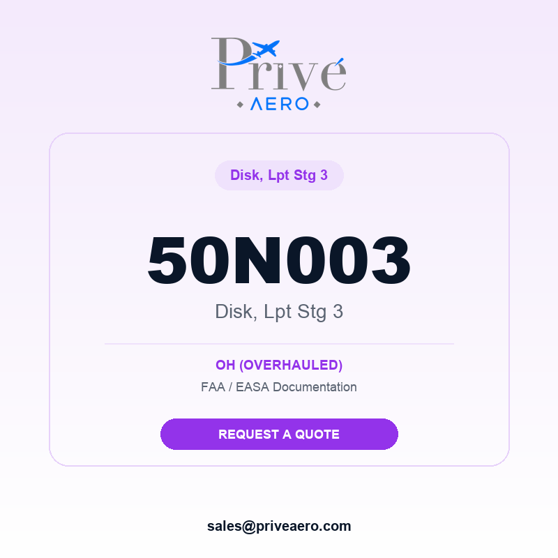 P/N 50N003 Disk, Lpt Stg 3 50N003 Disk, Lpt Stg 3 – Privé Aero