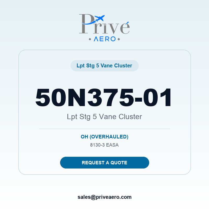 P/N 50N375-01 LPT STG 5 VANE CLUSTER 50N375-01 LPT STG 5 VANE CLUSTER – Privé Aero
