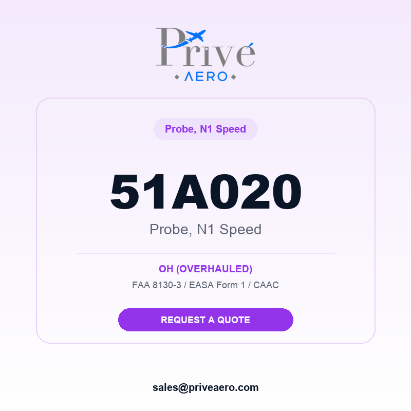 P/N 51A020 PROBE, N1 SPEED 51A020 PROBE, N1 SPEED – Privé Aero
