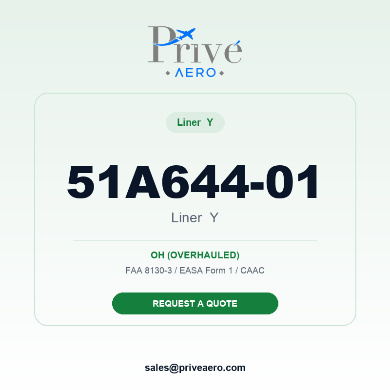 P/N 51A644-01 LINER Y 51A644-01 LINER Y – Privé Aero