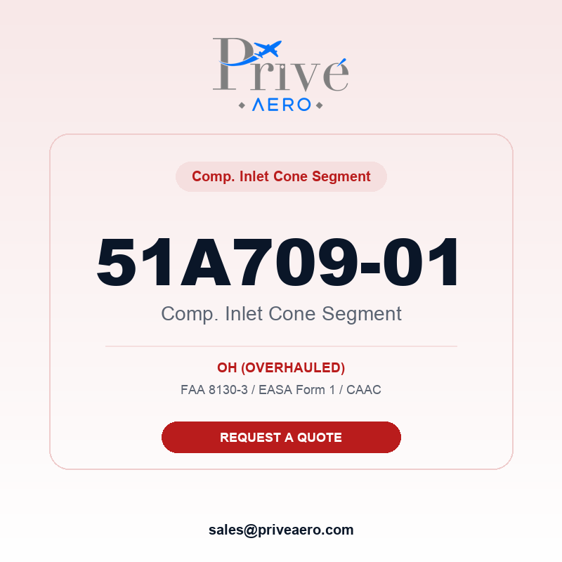P/N 51A709-01 COMP. INLET CONE SEGMENT 51A709-01 COMP. INLET CONE SEGMENT – Privé Aero