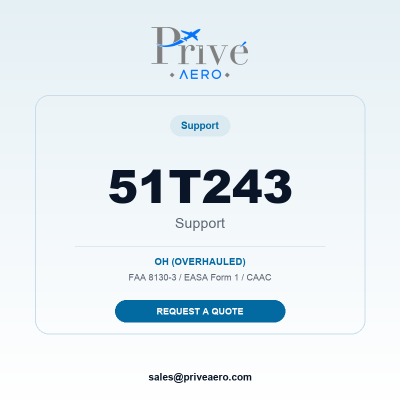 P/N 51T243 SUPPORT 51T243 SUPPORT – Privé Aero