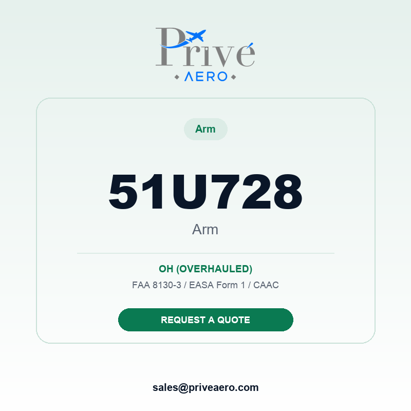 P/N 51U728 ARM 51U728 ARM – Privé Aero