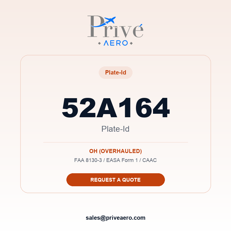 P/N 52A164 PLATE-ID 52A164 PLATE-ID – Privé Aero