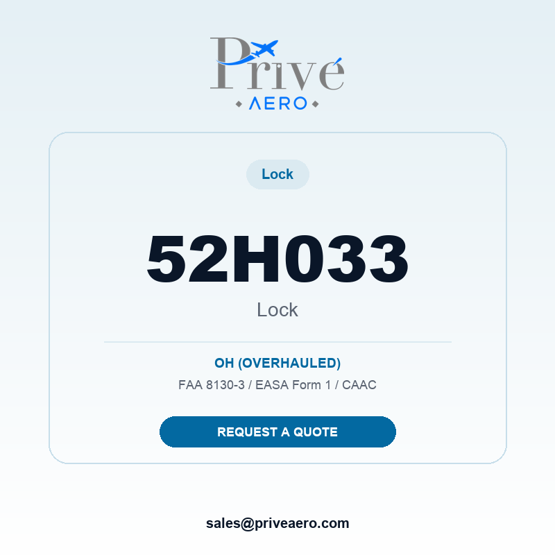 P/N 52H033 LOCK 52H033 LOCK – Privé Aero