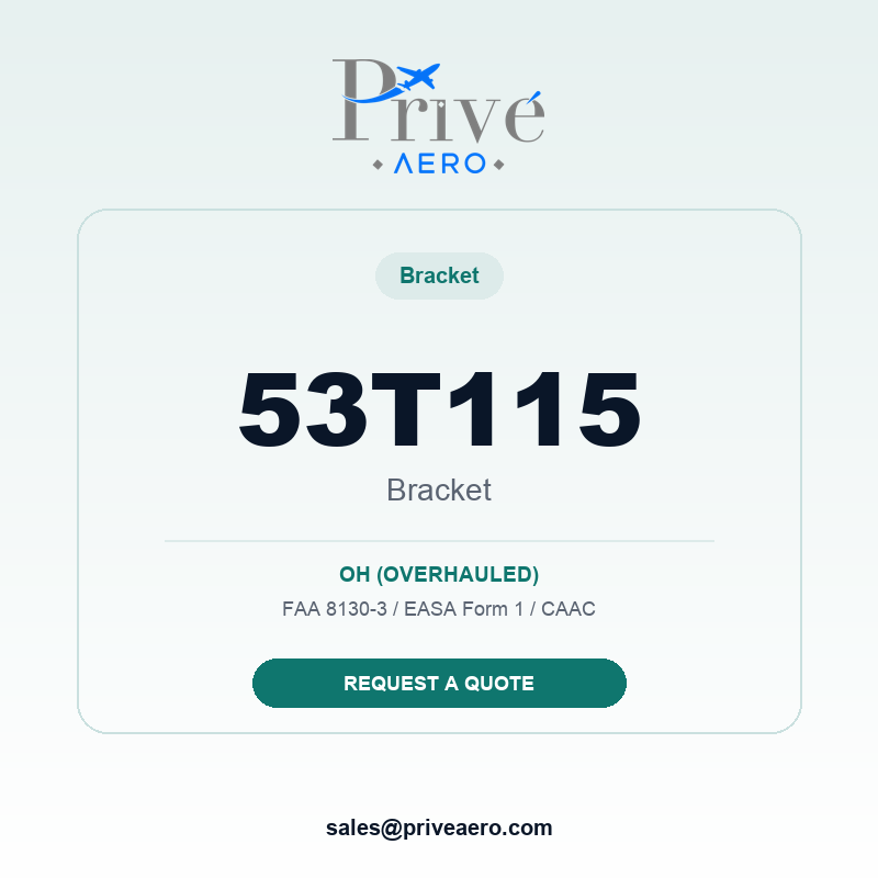 P/N 53T115 BRACKET 53T115 BRACKET – Privé Aero