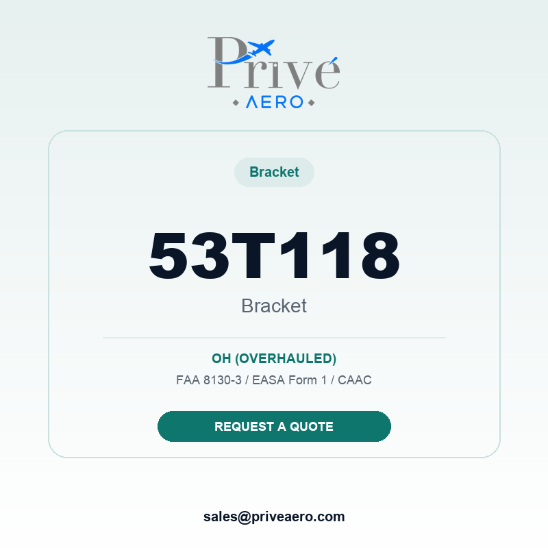 P/N 53T118 BRACKET 53T118 BRACKET – Privé Aero