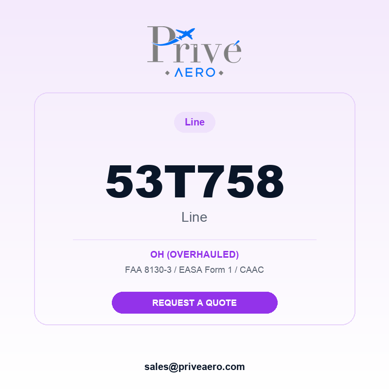 P/N 53T758 LINE 53T758 LINE – Privé Aero