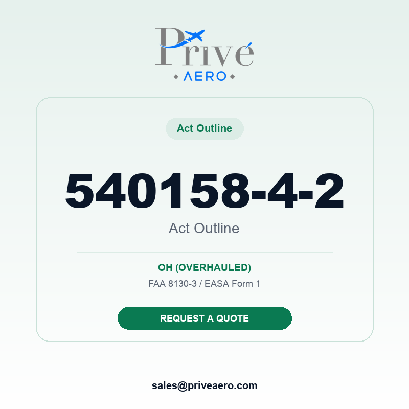 P/N 540158-4-2 Act Outline 540158-4-2 Act Outline – Privé Aero