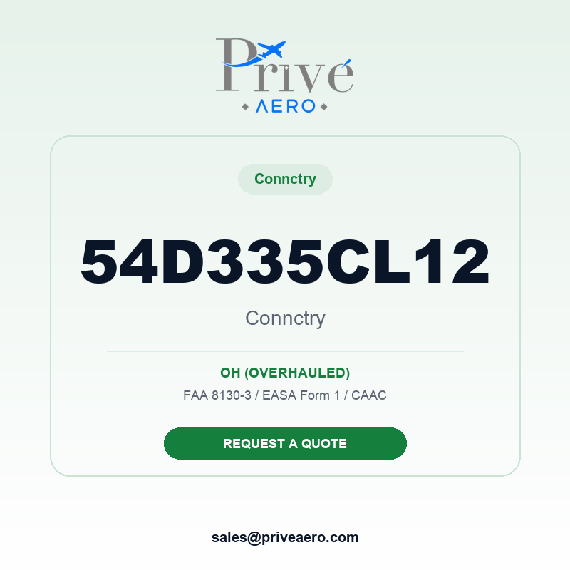 P/N 54D335CL12 CONNCTRY 54D335CL12 CONNCTRY – Privé Aero