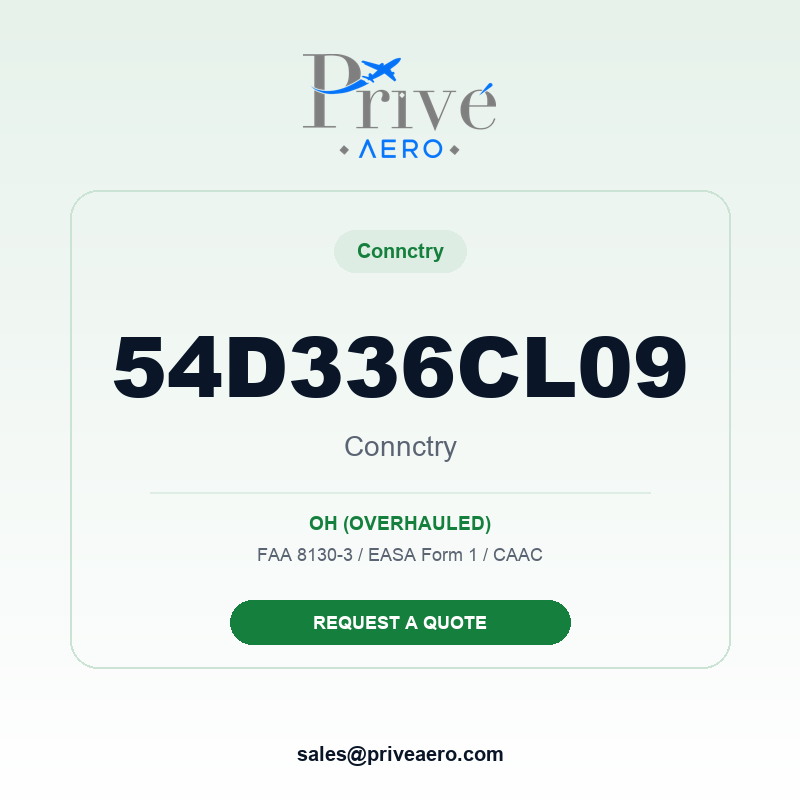 P/N 54D336CL09 CONNCTRY 54D336CL09 CONNCTRY – Privé Aero