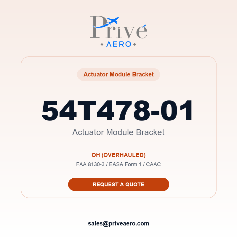 P/N 54T478-01 ACTUATOR MODULE BRACKET 54T478-01 ACTUATOR MODULE BRACKET – Privé Aero