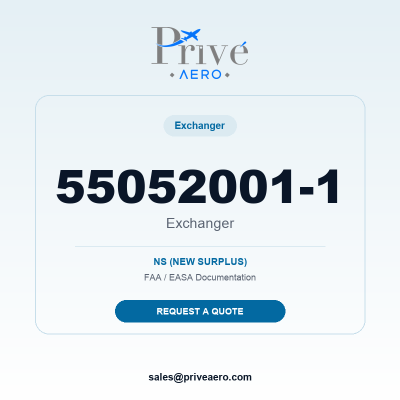 P/N 55052001-1 Exchanger 55052001-1 Exchanger – Privé Aero