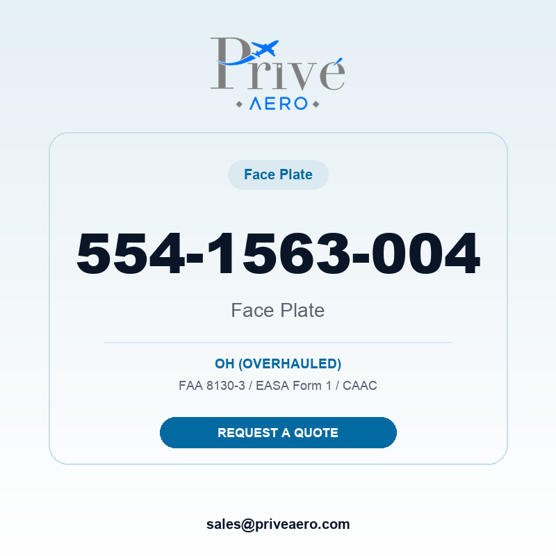 P/N 554-1563-004 FACE PLATE 554-1563-004 FACE PLATE – Privé Aero