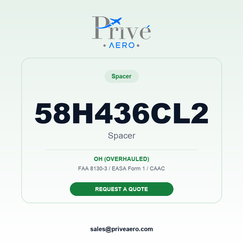P/N 58H436CL2 SPACER 58H436CL2 SPACER – Privé Aero