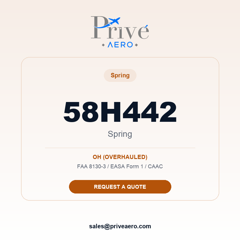 P/N 58H442 SPRING 58H442 SPRING – Privé Aero