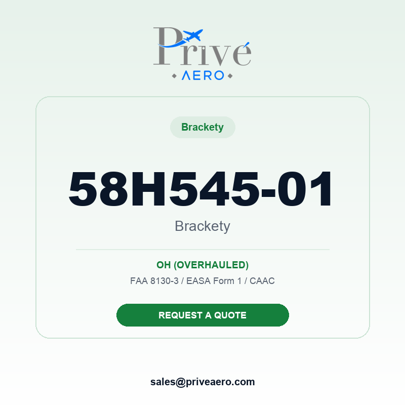P/N 58H545-01 BRACKETY 58H545-01 BRACKETY – Privé Aero