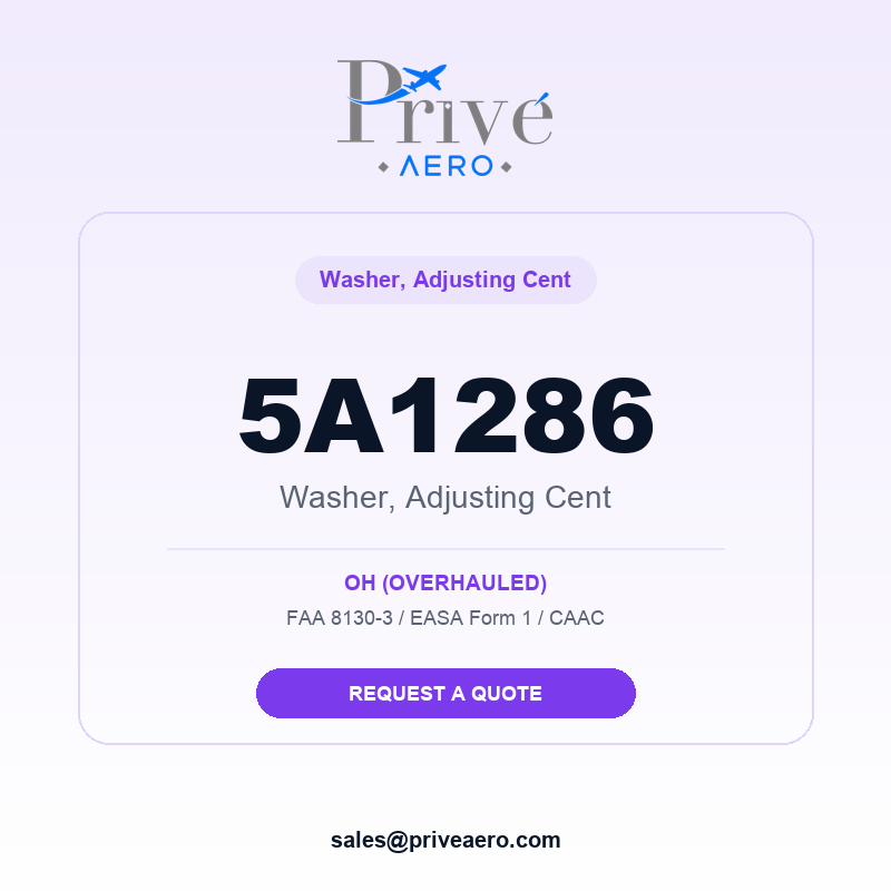 P/N 5A1286 WASHER, ADJUSTING CENT 5A1286 WASHER, ADJUSTING CENT – Privé Aero