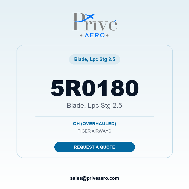 P/N 5R0180 BLADE, LPC STG 2.5 5R0180 BLADE, LPC STG 2.5 – Privé Aero