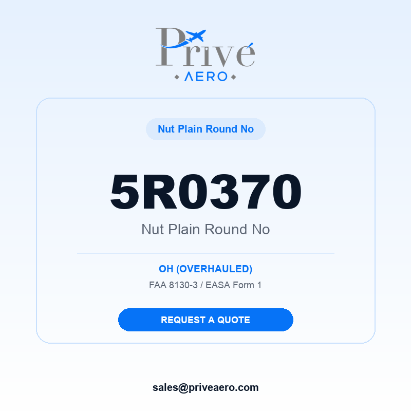 P/N 5R0370 Nut Plain Round No 5R0370 Nut Plain Round No – Privé Aero
