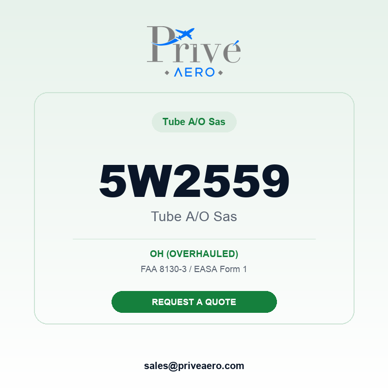 P/N 5W2559 Tube A/O Sas 5W2559 Tube A/O Sas – Privé Aero