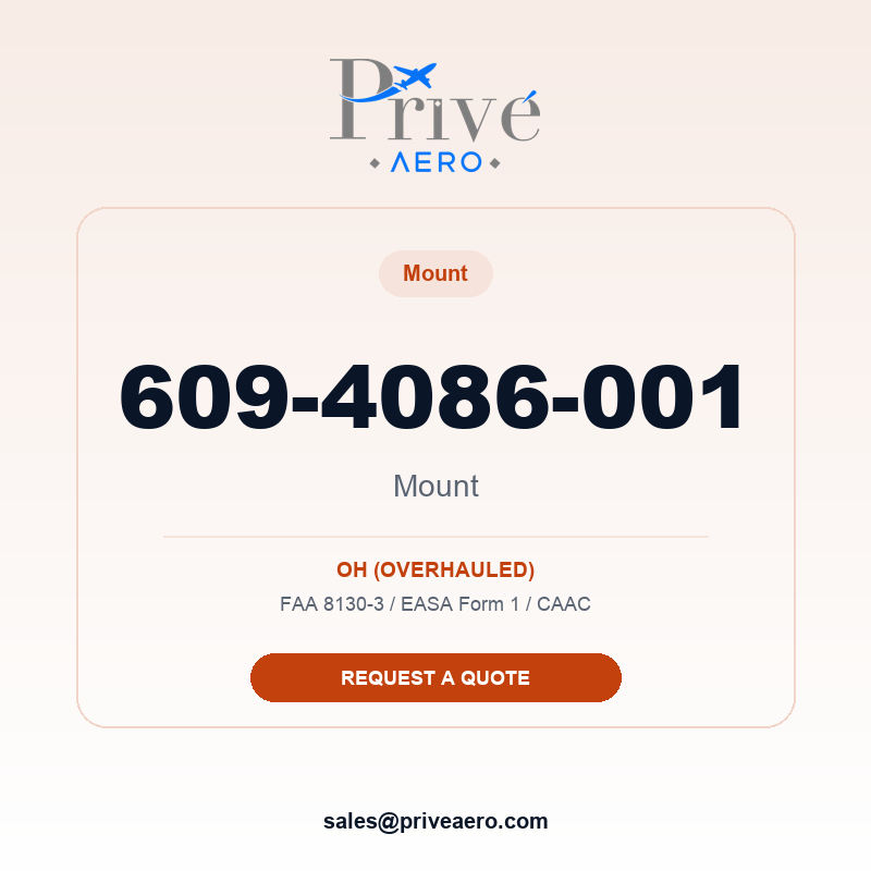 P/N 609-4086-001 MOUNT 609-4086-001 MOUNT – Privé Aero